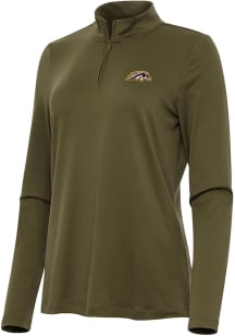 Antigua Western Michigan Broncos Womens Olive Reprocess Recycled Qtr Zip