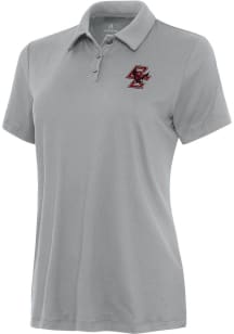 Antigua Boston College Eagles Womens Grey Reprocess Recycled Short Sleeve Polo Shirt