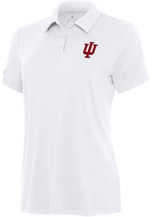 Antigua Indiana Hoosiers Womens White Reprocess Recycled Short Sleeve Polo Shirt