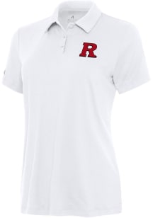 Antigua Rutgers Scarlet Knights Womens White Reprocess Recycled Short Sleeve Polo Shirt
