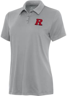 Antigua Rutgers Scarlet Knights Womens Grey Reprocess Recycled Short Sleeve Polo Shirt