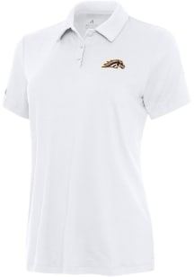 Antigua Western Michigan Broncos Womens White Reprocess Recycled Short Sleeve Polo Shirt