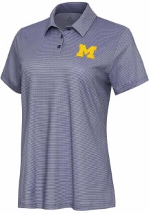 Antigua Michigan Wolverines Womens White Rings Short Sleeve Polo Shirt