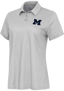 Antigua Michigan Wolverines Womens White Rings Short Sleeve Polo Shirt