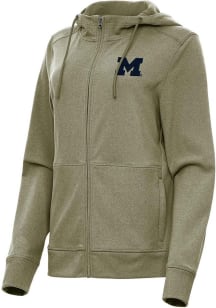 Antigua Michigan Wolverines Womens Olive Seeker Light Weight Jacket