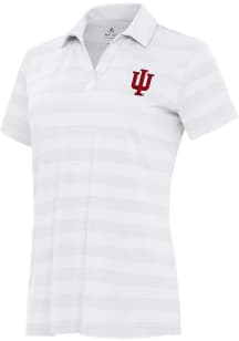 Antigua Indiana Hoosiers Womens White Tunnel Short Sleeve Polo Shirt