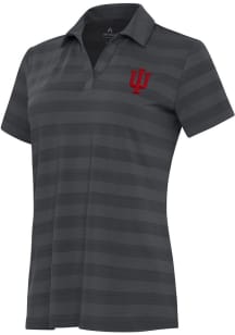 Antigua Indiana Hoosiers Womens Grey Tunnel Short Sleeve Polo Shirt