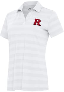 Antigua Rutgers Scarlet Knights Womens White Tunnel Short Sleeve Polo Shirt