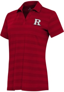 Antigua Rutgers Scarlet Knights Womens Red Tunnel Short Sleeve Polo Shirt