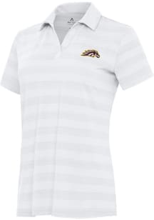 Antigua Western Michigan Broncos Womens White Tunnel Short Sleeve Polo Shirt