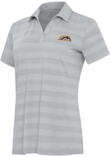 Antigua Western Michigan Broncos Womens Grey Tunnel Short Sleeve Polo Shirt