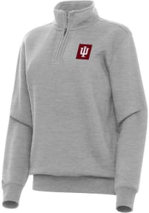 Antigua Indiana Hoosiers Womens Grey Alternate Victory Qtr Zip