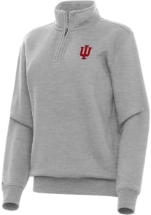 Antigua Indiana Hoosiers Womens Grey Victory Qtr Zip