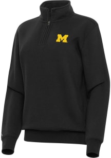 Antigua Michigan Wolverines Womens Black Victory Qtr Zip