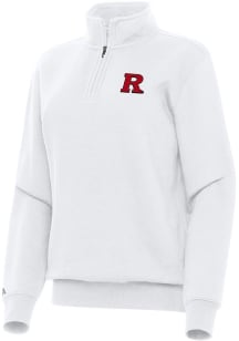 Antigua Rutgers Scarlet Knights Womens White Victory Qtr Zip