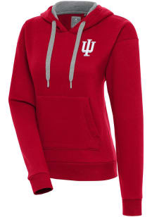 Antigua Indiana Hoosiers Womens Red Victory Hooded Sweatshirt