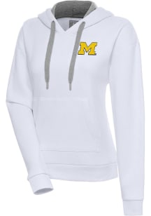 Antigua Michigan Wolverines Womens White Victory Hooded Sweatshirt