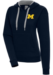Antigua Michigan Wolverines Womens Blue Victory Hooded Sweatshirt