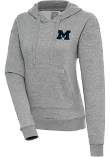 Antigua Michigan Wolverines Womens Grey Victory Hooded Sweatshirt