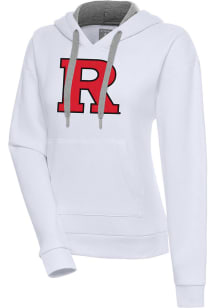 Antigua Rutgers Scarlet Knights Womens White Full Front Victory Hooded Sweatshirt