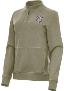 Antigua Los Angeles Rams Womens Olive Carbon Crush Qtr Zip