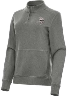 Antigua Minnesota Vikings Womens Black Carbon Crush Qtr Zip