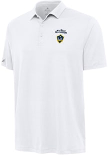 Antigua LA Galaxy Mens White 2024 Cup Champions Reprocess Recycled Short Sleeve Polo
