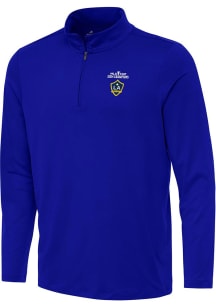 Antigua LA Galaxy Mens Blue 2024 Cup Champions Reprocess Recycled Long Sleeve Qtr Zip Pullover