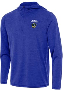 Antigua LA Galaxy Mens Blue 2024 Cup Champions Tidy Long Sleeve Qtr Zip Pullover