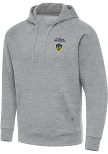 Antigua LA Galaxy Mens Grey 2024 Cup Champions Victory Long Sleeve Hoodie