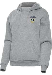 Antigua LA Galaxy Womens Grey 2024 Cup Champions Victory Hooded Sweatshirt