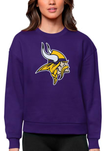 Antigua Minnesota Vikings Womens Purple Full Front Victory Crew Sweatshirt