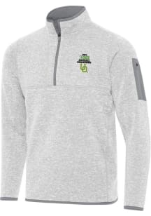 Antigua Oregon Ducks Mens Grey 2024 Big Ten Football Champions Fortune Long Sleeve Qtr Zip Fashion..