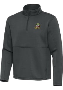 Antigua Oregon Ducks Mens Grey Twist Long Sleeve Qtr Zip Pullover