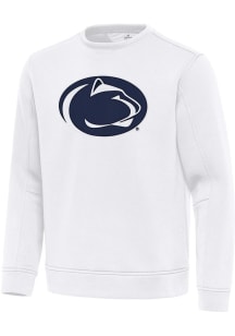 Antigua Penn State Nittany Lions Mens White Full Front Relevant Long Sleeve Crew Sweatshirt