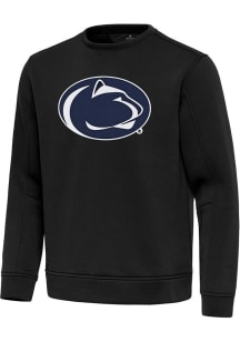Antigua Penn State Nittany Lions Mens Black Full Front Relevant Long Sleeve Crew Sweatshirt