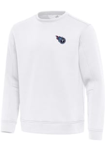 Antigua Tennessee Titans Mens White Relevant Long Sleeve Crew Sweatshirt