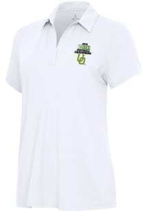 Antigua Oregon Ducks Womens White 2024 Big Ten Football Champions Era Short Sleeve Polo Shirt