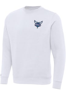 Antigua Charlotte Hornets Mens White Victory Long Sleeve Crew Sweatshirt