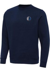 Antigua Dallas Mavericks Mens Navy Blue Alternate Victory Long Sleeve Crew Sweatshirt
