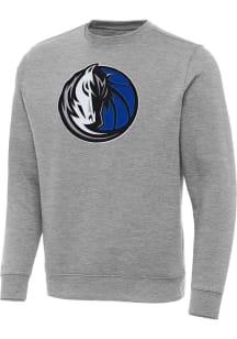 Antigua Dallas Mavericks Mens Grey Full Front Victory Long Sleeve Crew Sweatshirt