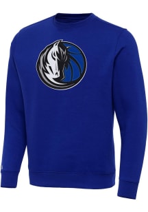 Antigua Dallas Mavericks Mens Blue Full Front Victory Long Sleeve Crew Sweatshirt