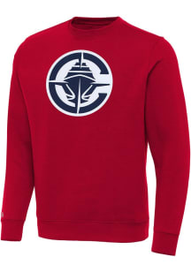 Antigua Los Angeles Clippers Mens Red Full Front Victory Long Sleeve Crew Sweatshirt