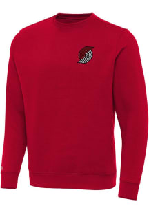Antigua Portland Trail Blazers Mens Red Victory Long Sleeve Crew Sweatshirt