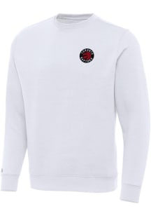 Antigua Toronto Raptors Mens White Victory Long Sleeve Crew Sweatshirt