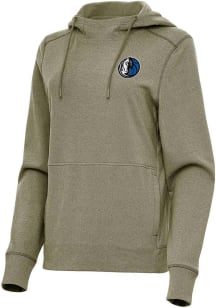 Antigua Dallas Mavericks Womens Olive Alternate Justice Hooded Sweatshirt