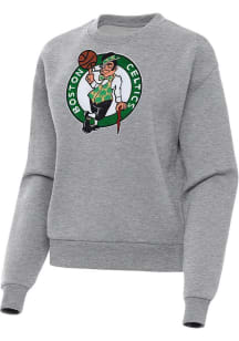Antigua Boston Celtics Womens Grey Full Front Victory Crew Sweatshirt
