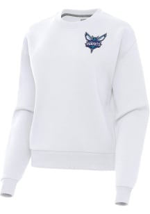 Antigua Charlotte Hornets Womens White Victory Crew Sweatshirt