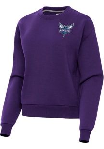 Antigua Charlotte Hornets Womens Purple Victory Crew Sweatshirt
