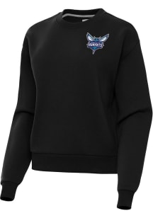 Antigua Charlotte Hornets Womens Black Victory Crew Sweatshirt